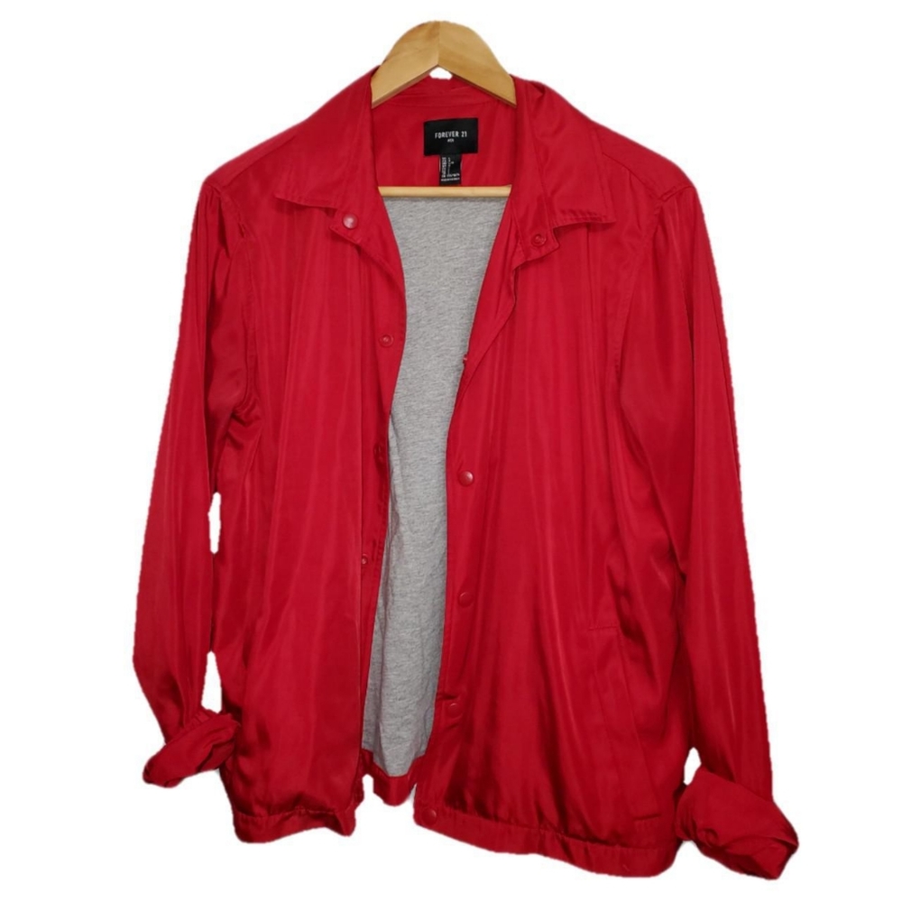 ✅ Red Vinyl button-up Jacket